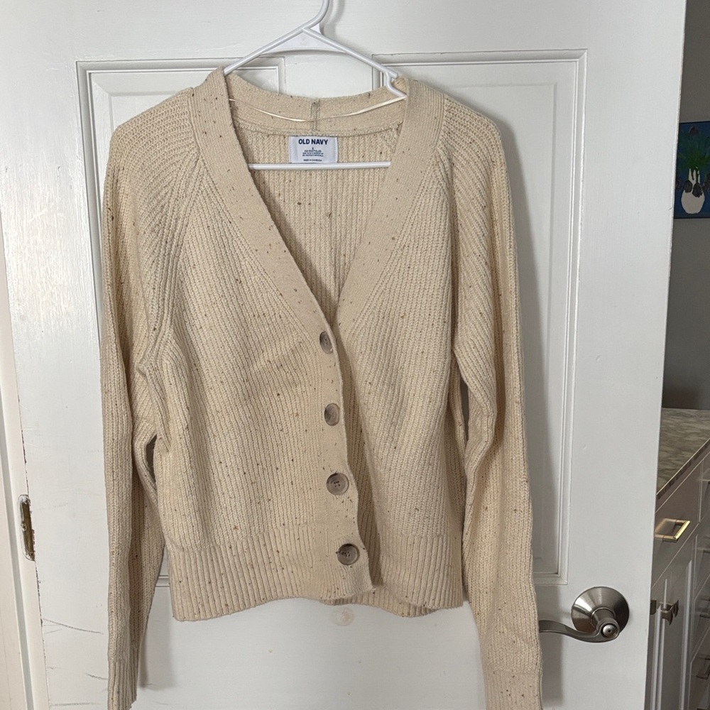 Old Navy Women's Beige Button-Up Cardigan
